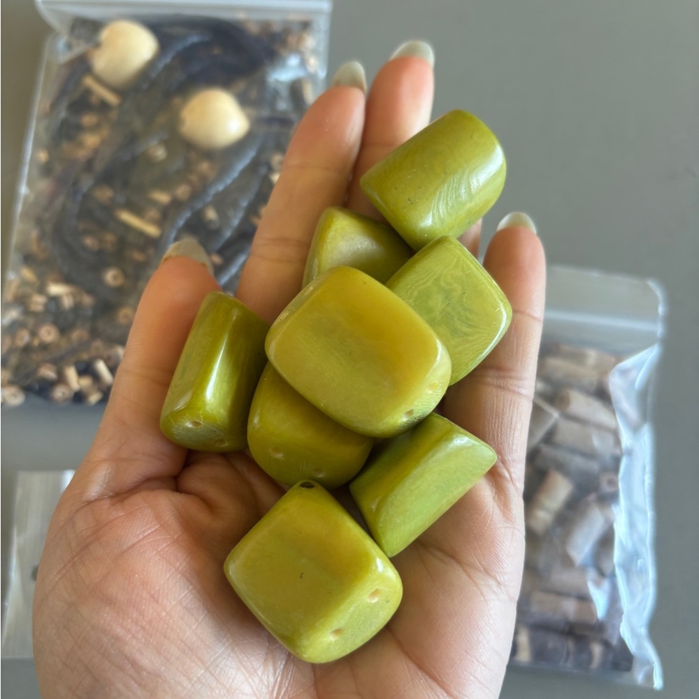 Assorted Tropical Beads - Nuts, Seeds, Coconut, Bamboo, Urchin - Picture 6 of 7